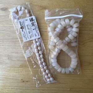 New Natural Rose Quartz Pearl Cultured Gemstones Pink Beads NOS Original Package